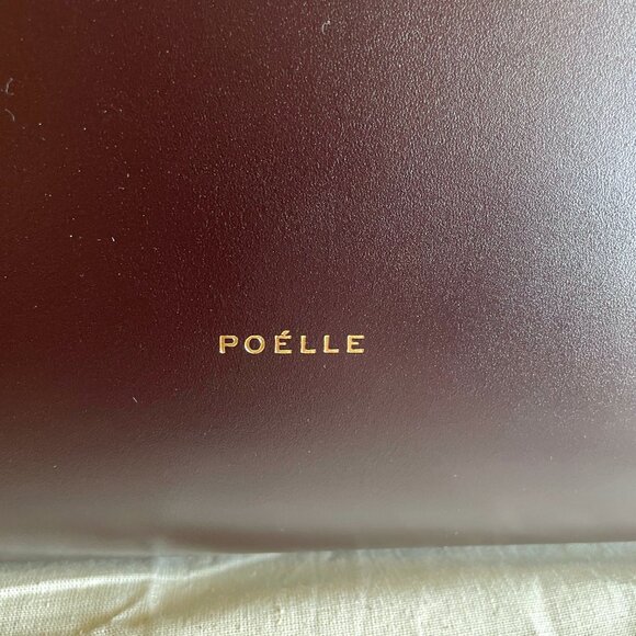 NEW POELLE Carolyn Large Leather Shoulder Tote Bag BROWN - Picture 3 of 10